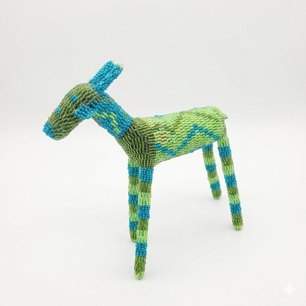 Monkeybiz? Beaded Animal Antelope Figurine Handmade South Africa‎ Folk Art
